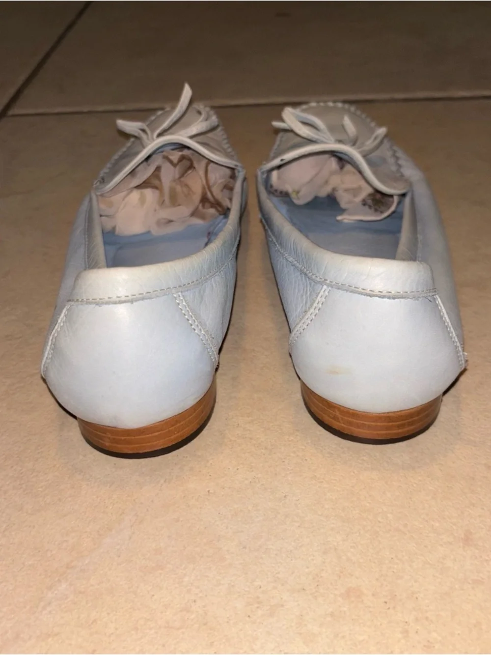 Coach Ruby Light Baby Blue Leather Driving Moccasin Loafers Made in Italy - Picture 8 of 10